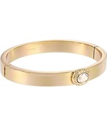 Coach Signature Logo Stone Hinged Bangle Bracelet - $64.00
