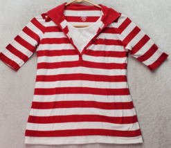 Copper Key Shirt Top Girls Sz 14 Red White Striped Cotton Half Sleeve Collared - £12.38 GBP