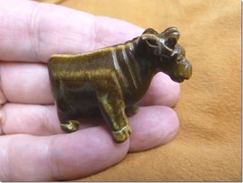 (Y-COW-560) Tiger&#39;s eye brown Jersey COW cows dairy milk STONE figurine ... - £11.01 GBP