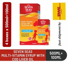 4 boxes x 500ml + 100ml Seven Seas Multi-Vitamin Syrup With Cod Liver Oil - £131.21 GBP