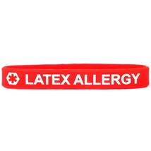 Latex Allergy Medical Alert Wristband Bracelet in Red - $2.85