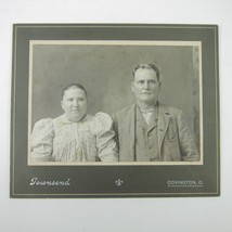 Cabinet Card Photograph Man &amp; Woman Townsend Covington Ohio Antique 1890s - £16.07 GBP