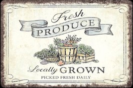 New Fresh Produce Locally Grown Decorative Metal Aluminum Sign Made in the USA - $11.25