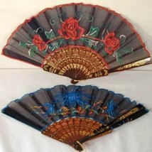 12 SILK EMBROIDERED FANS gifts gift hand fan oriental novelty purse cool... - $25.99 CAD