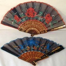 12 SILK EMBROIDERED FANS gifts gift hand fan oriental novelty purse cool... - £14.83 GBP