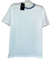 Hugo Boss White Blue Strips Design Cotton Men T- Shirt Size XL - £52.19 GBP