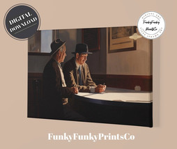 Artisan PRINTABLE wall art, Two Detectives - Nighthawks inspired | Download - £2.74 GBP