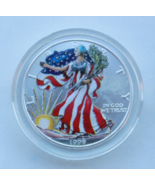 1999 American Silver Eagle Colorized .999 Fine Silver Coin Round- Toned - $69.29