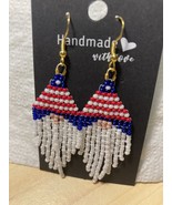 Patriotic Hand Crafted, Hand Threaded Gnome Earrings - Free Shipping  - $22.91