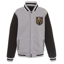NHL Vegas Golden Knights  Reversible Full Snap Fleece Jacket JHD 2 Front Logos - £94.26 GBP