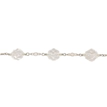 14k Gold Art Deco Genuine Natural Rock Crystal Bead Bracelet 7&quot; Wrist (#J7033) - $336.60