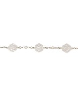 14k Gold Art Deco Genuine Natural Rock Crystal Bead Bracelet 7&quot; Wrist (#... - €292,39 EUR