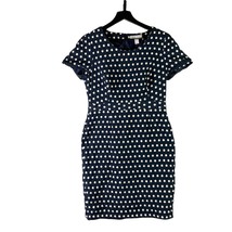 Forever 21 Women&#39;s Blue Polka Dot Dress Size Large White Short Sleeve Shirt - £7.47 GBP
