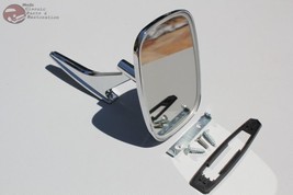 Chevy Rectangle Left Hand Driver Side Door Mounted Rear View Ribbed Base Mirror - $57.22