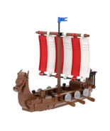 Gift Toys Viking Ship Knight Sea Vessel Set LOTR War Military Minifigure  - $52.80