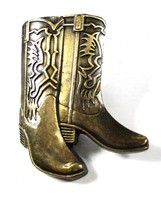 Vintage Cowboy Goldtone Boots Belt Buckle Unbranded 73015 - $24.74
