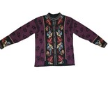 Nordic Design Wool Shetland Blend Cardigan Sweater Floral Knotted Button... - $33.25