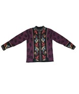 Nordic Design Wool Shetland Blend Cardigan Sweater Floral Knotted Button... - $33.25