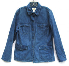 Talbots Womens Blue Denim Jacket Womens Size Medium 4 Front Pockets Medi... - $33.24