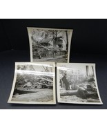 Lot 3 B&amp;W photos of tree fallen on vehicles house 1930&#39;s NH 4x4 After Storm - £3.89 GBP