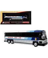 D4000 Coach Bus &quot;Brewster Gray Line&quot; White with Blue Stripes - $51.48