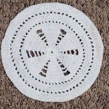 Vintage Hand Crochet Beige Doily Windmill Pattern 7 Inch - £8.72 GBP