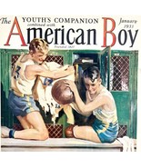 Boys In Basketball Locker Room 1933 Lithograph American Boy Cover DWCC12 - £39.46 GBP