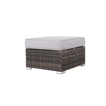 Stylish Gray Wicker Outdoor Ottoman with Cushion, 28&quot; Square - $3,476.90 MXN