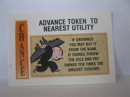 1995 Monopoly 60th Ann. Board Game Piece: Chance Card - Advance Nearet Utility - $1.00