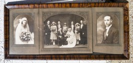 Cabinet Card Photograph Wedding Triptych Antique Framed - £114.77 GBP