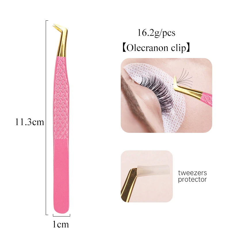 1PC Pink Stainless Steel Eyelash Anti-static Non-magnetic Professional P... - $29.43