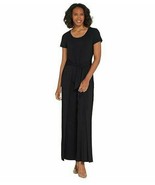 H by Halston Jet Set Jersey Tie-Front Jumpsuit Size Small, Black - £13.02 GBP