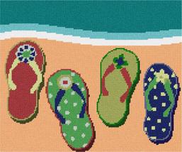 Pepita Needlepoint Canvas: Flip Flops, 12&quot; x 10&quot; - £66.38 GBP+