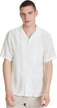 Theory Men&#39;s Noll Short Sleeve Linen Button-Up Camp Shirt in Ivory-Medium - £57.04 GBP