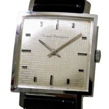 GIRARD-PERREGAUX Rare Labyrinthine Guilloche &#39;circuit&#39; Dial Square Vintage Watch - £755.16 GBP