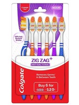 2 x Colgate ZigZag Toothbrush Pack of 6 Toothbrushes Assorted Colors New Medium - $14.99