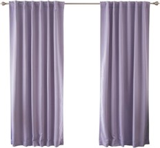 Best Home Fashion Premium Blackout Curtain Panels: 52&quot; W X 84&quot; L, Lavender, Back - $44.99