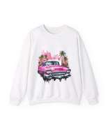 Retro Pink Vintage Car Sweatshirt for a Stylish Nostalgic Look - $52.99