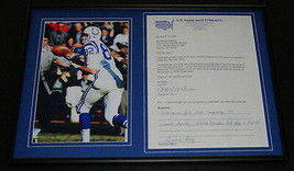 Raymond Berry Signed Framed 12x18 Letter &amp; Photo Display Colts - £54.94 GBP