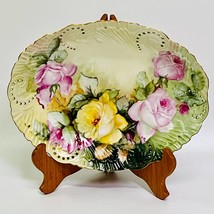 Antique Leonard Vienna Austria hand painted roses decorative plate, platter, cha - £186.87 GBP