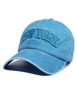 HOT Blue NY Dyed Washed Retro Cotton - Plain Polo Style Baseball Ball Cap Hat - $18.88