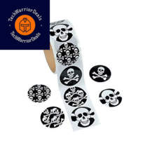 Skull Stickers (100ct) 4 Cool Designs, 1 1/2&quot; Round Stickers, Multicolor  - £10.86 GBP