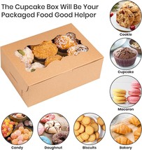 8 6 3 Inch 30 PCS Cookie Boxes with Window Brown Bakery Boxes Cupcake Bo... - £31.13 GBP