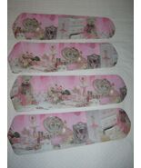 CUSTOM CEILING FAN W/ PINK ROSES PERFUME TIARA JEWELS TEDDY BEAR BALLERINA - $2,203.13 MXN