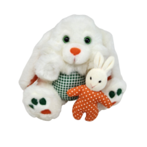 8&quot; Vintage 1995 Avon Bunny Laughing Mom + Baby Rabbit Stuffed Animal Plush Toy - £51.63 GBP