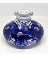 Gibson 1988 Cobalt Blue Flower Swirl Blown Art Glass Candle Holder Paper... - $20.37 CAD