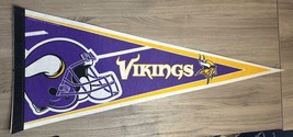 Minnesota Vikings Felt Pennant Banner Flag Unique Used NFL Man Cave Foot... - £7.98 GBP