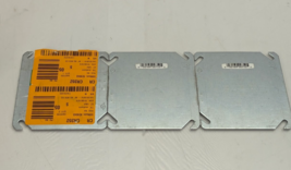 Lot of 3 Hubbel RACO 4&quot; Electrical Square Flat Electrical Box Cover Blank - $11.87