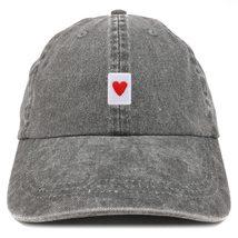 Trendy Apparel Shop Heart Playing Card Patch Pigment Dyed Washed Baseball Cap -  - £15.97 GBP