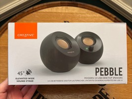 CREATIVE PEBBLE MODERN 2.0 USB 45 DEGREE ELEVATED DESKTOP SPEAKERS - BLACK - $463.35 MXN
